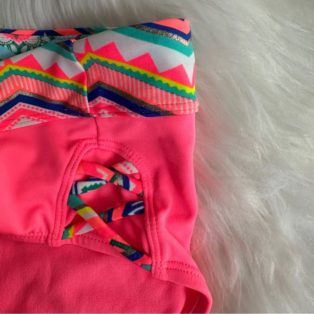 NWOT Justice Mexican Cantina Bikini w Lightly Padded Top Adjustable Straps, 12